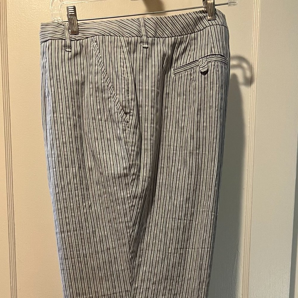 Talbots Blue and White Seersucker Pant - Size 18W